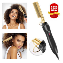 Load image into Gallery viewer, Wired Multi-functional Hair Straightener Fast Warm-up High Heat Retention Copper Comb Household Electric Safety Hair Curler
