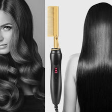 Load image into Gallery viewer, Wired Multi-functional Hair Straightener Fast Warm-up High Heat Retention Copper Comb Household Electric Safety Hair Curler
