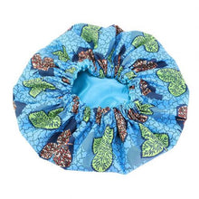 Load image into Gallery viewer, Women African Floral Print Satin Night Sleep Bonnet Hat Hair Care Cap Head Wrap Large Head Wear Ladies Headwrap Hair Care Hat
