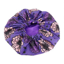 Load image into Gallery viewer, Women African Floral Print Satin Night Sleep Bonnet Hat Hair Care Cap Head Wrap Large Head Wear Ladies Headwrap Hair Care Hat

