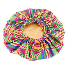 Load image into Gallery viewer, Women African Floral Print Satin Night Sleep Bonnet Hat Hair Care Cap Head Wrap Large Head Wear Ladies Headwrap Hair Care Hat
