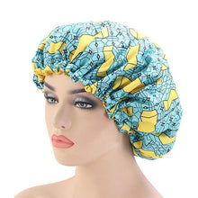 Load image into Gallery viewer, Women African Floral Print Satin Night Sleep Bonnet Hat Hair Care Cap Head Wrap Large Head Wear Ladies Headwrap Hair Care Hat
